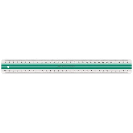Linex Anti-Rutsch-Lineal 30 cm grün/transparent