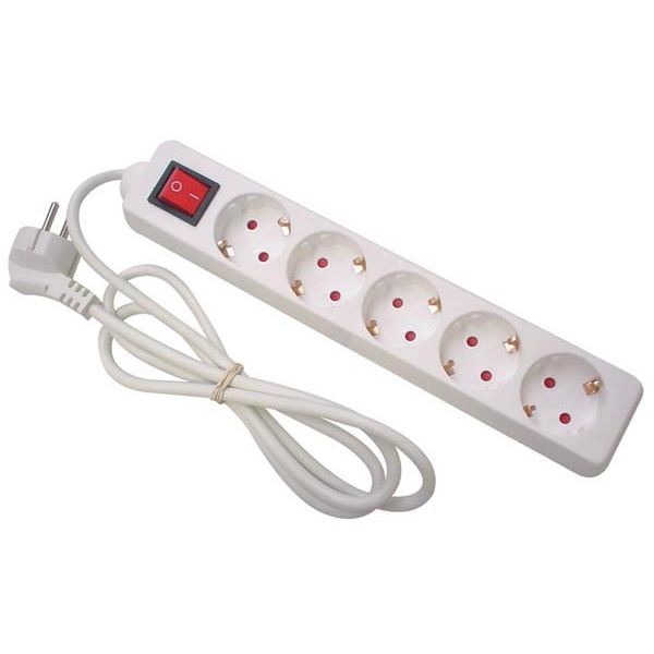 5-Fach Steckdosenleiste mit Schalter