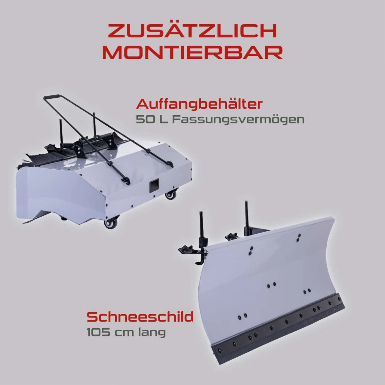 Kehrmaschine PX-KM-100 Practixx - 3in1 | inkl. Auffangbehälter & Schneeschild
