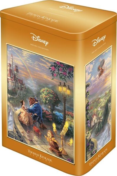 Puzzle T. Kinkade, 500 Teile, in Metalldose, Disney, Die Schöne und das Biest