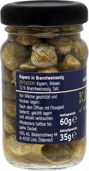 Küstengold Kapern in Branntweinessig