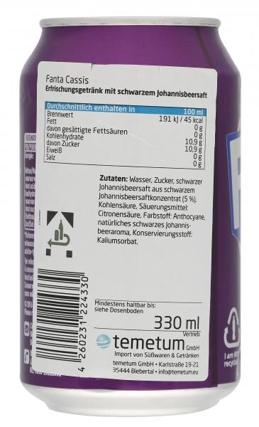 Fanta Cassis (Einweg)