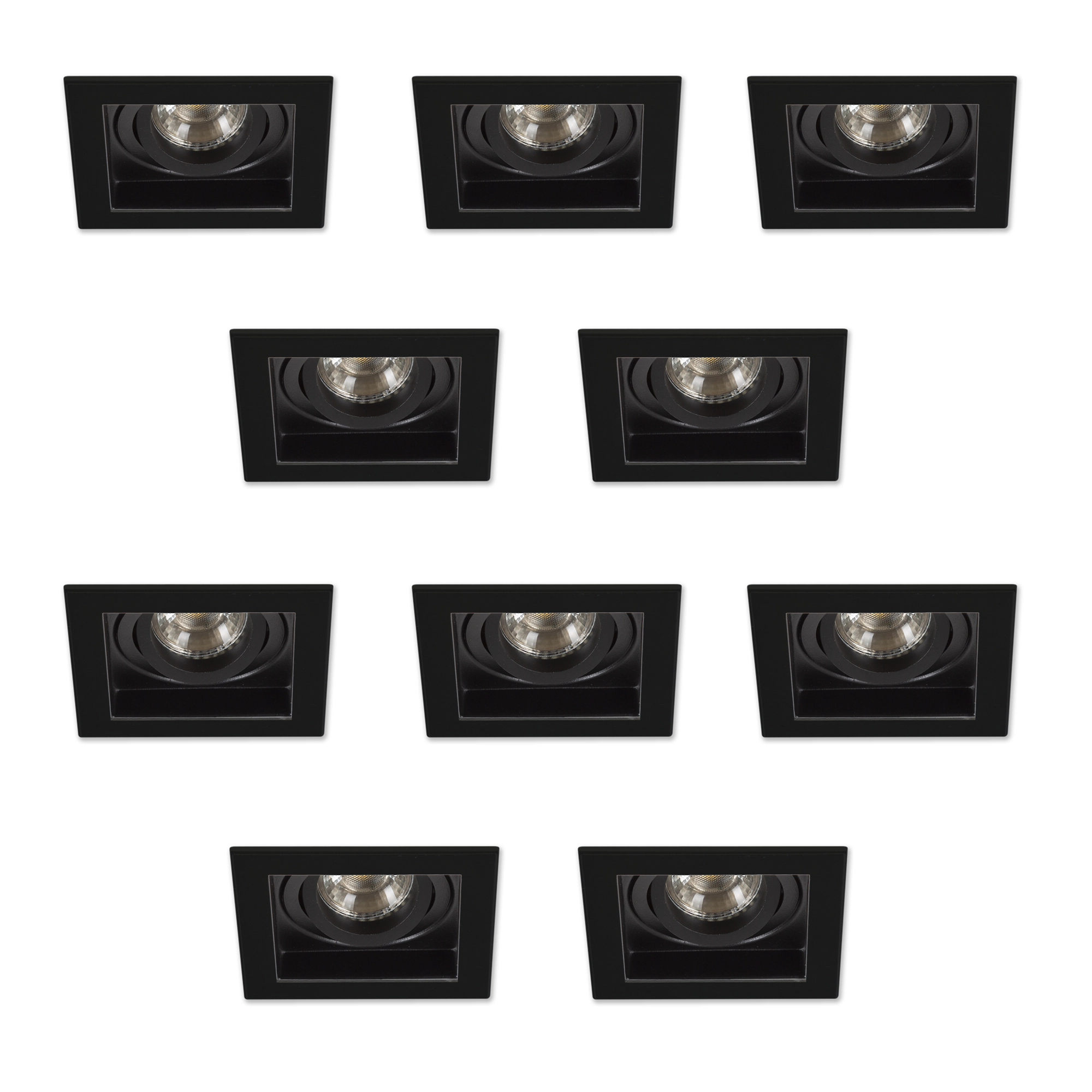 Set Axl inbouwspots 10 stück schwarz