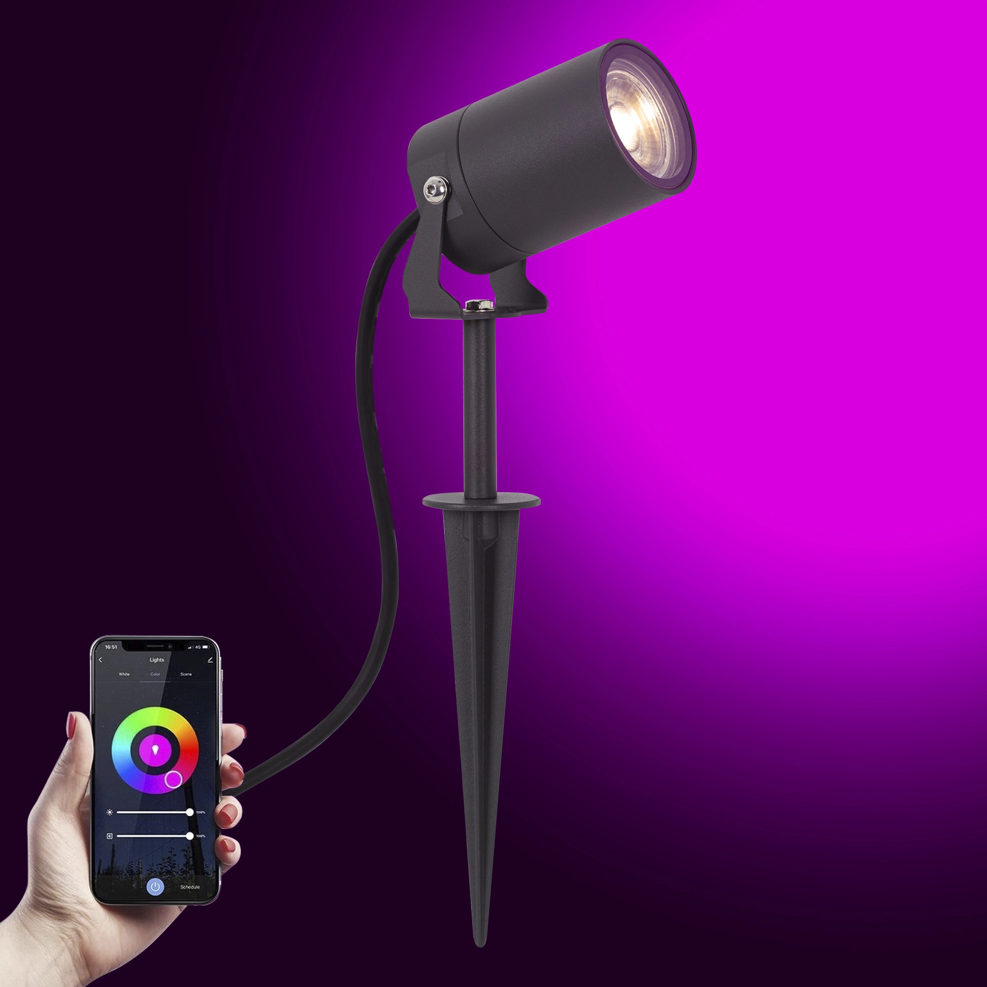 Stark Gartenspot Anthrazit mit Smart Color LED