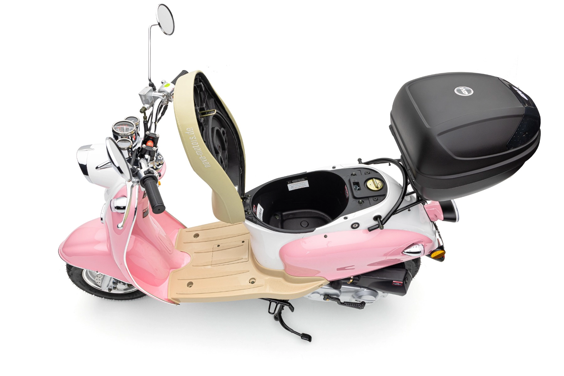 Nova Motors Retro Star 50 rosa-weiß 45km/h mit Topcase