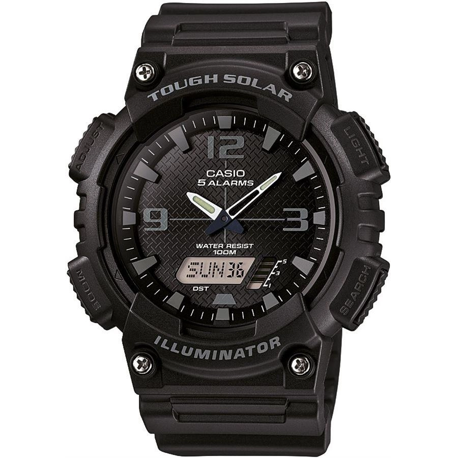 Casio AQ-S810W-1A2VDF Tough Solar Analog-Digital Schwarzes Harz Herrenuhr
