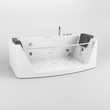 TroniTechnik Whirlpool Badewanne MILOS 180cm x 88cm mit Heizung, Wasserfall, Hydromassage und Farblichtherapie