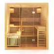 Dewello Finnische Traditionelle Sauna SARNIA PLUS 180cm x 140cm inkl. 6 KW Harvia Ofen, Zubehör