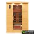 Dewello Infrarotkabine Infrarotsauna PIERSON PRO 135cm x 105cm Hemlock-Zeder inkl. DUO Strahler, Vollspektrumstrahler, Bodenstrahler