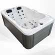 TroniTechnik Outdoor Whirlpool Spa TINO Weiß Silber Marmoriert 195cm x 127cm mit Heizung, Hydromassage, zwei Pumpen