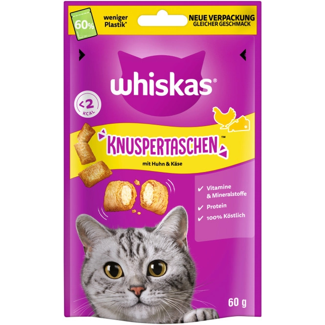 Whiskas Knuspertaschen mit Huhn und Käse 60G