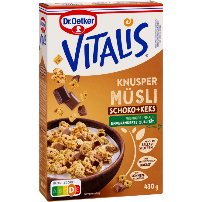 Dr.Oetker Vitalis Knuspermüsli Schoko Keks 430G