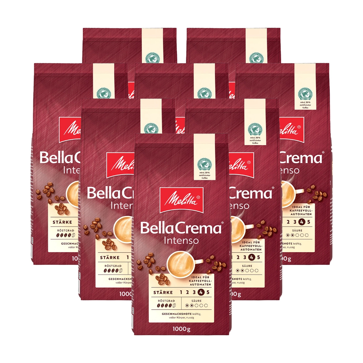 Melitta - BellaCrema Intenso Bohnen - 8x 1kg