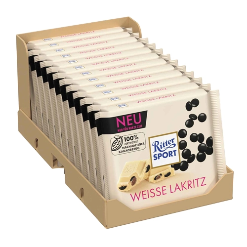 Ritter Sport - Lakritz Weiße Schokolade - 12x 100g