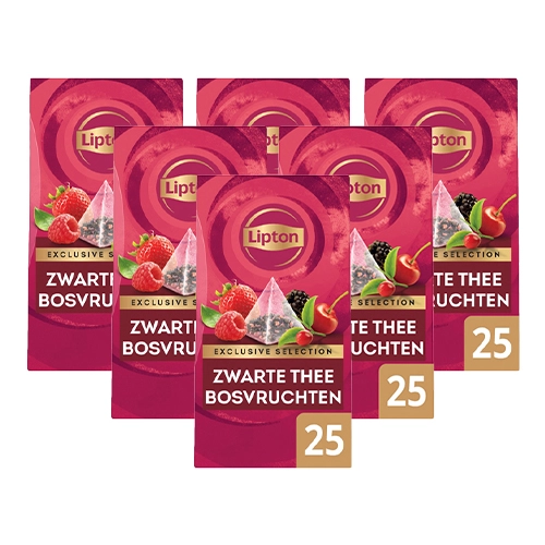 Lipton - Exclusive Selection Schwarzer Tee Waldfrüchte - 6x 25 Teebeutel