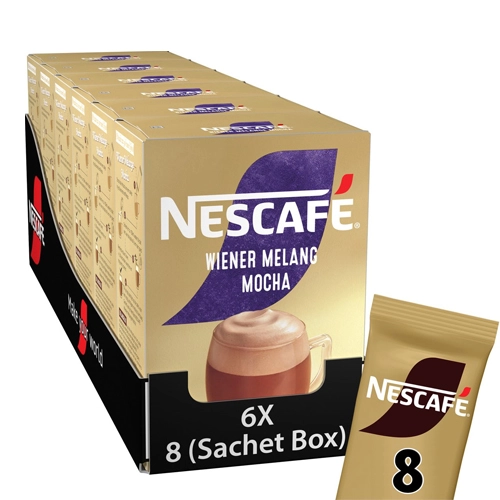 Nescafé - Gold Wiener Melange Mocha Löslicher Kaffee - 6x 8 Portionen