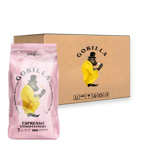 Gorilla - Espresso Entkoffeiniert Bohnen - 12x 1kg