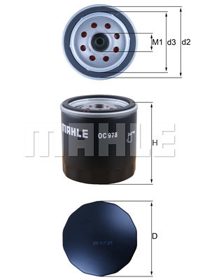 MAHLE ORIGINAL Ölfilter OC 978 Motorölfilter,Filter für Öl MERCEDES-BENZ,RENAULT,NISSAN,A-Klasse (W176),B-Klasse (W246, W242),CLA Coupe (C117)
