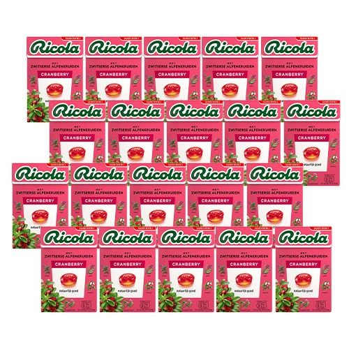 Ricola - Cranberry Ohne Zucker - 20x 50g