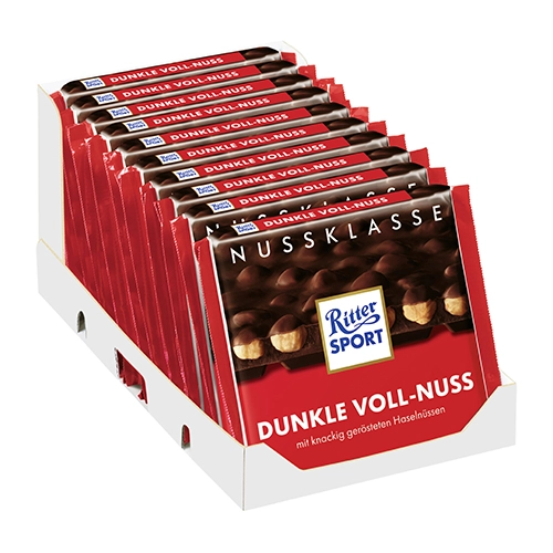 Ritter Sport - Dunkle Voll-Nuss - 10x 100g