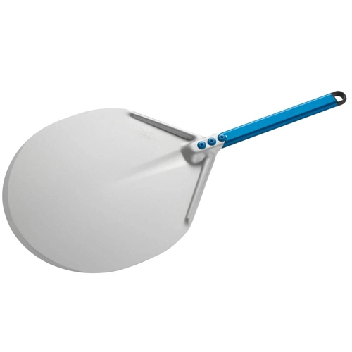 Gi.Metal - Aluminium runde Pizza Schaufel kurzer Stiel (A-32C) - ø 33 cm