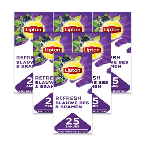 Lipton - Feel Good Selection Schwarzer Tee Blaubeere & Brombeeren - 6x 25 Teebeutel
