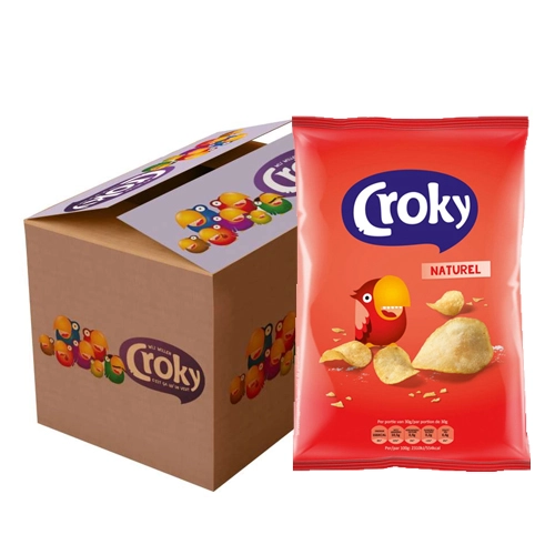 Croky - Naturel Gesalzen Chips - 12x 100g