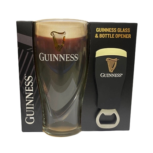 Guinness - Bierglas "Harp Gravity" & Flaschenöffner Geschenkset