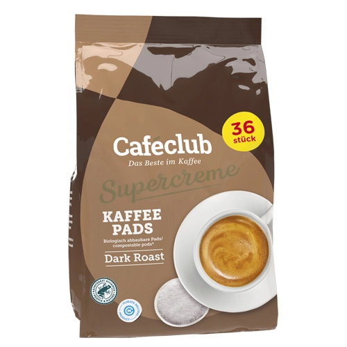 Caféclub - Supercreme Kaffeepads Dark Roast - 36 pads