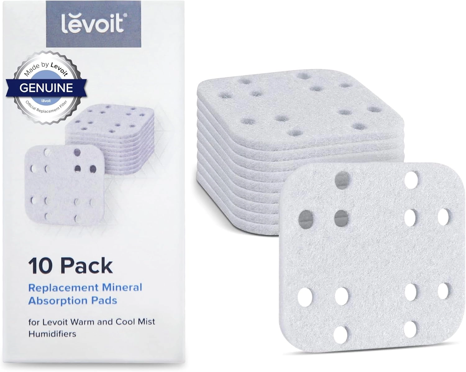 Levoit 10er-Pack Entkalkungspads für die Luftbefeuchter OasisMist 450S und LV 600S