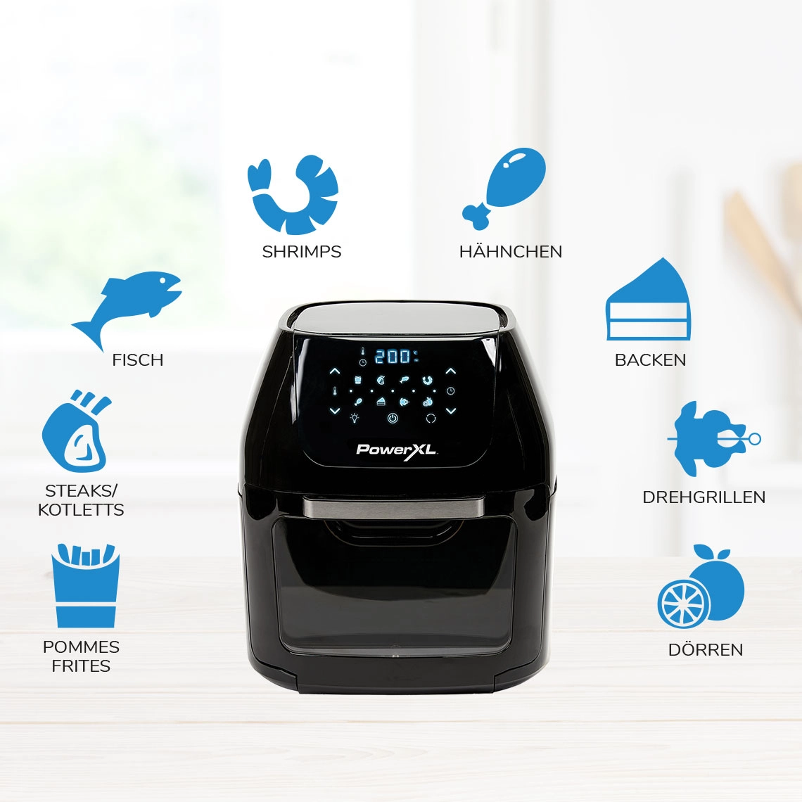 PowerXL Air Fryer Multi-Function Deluxe 9in1 Heißluftfritteuse