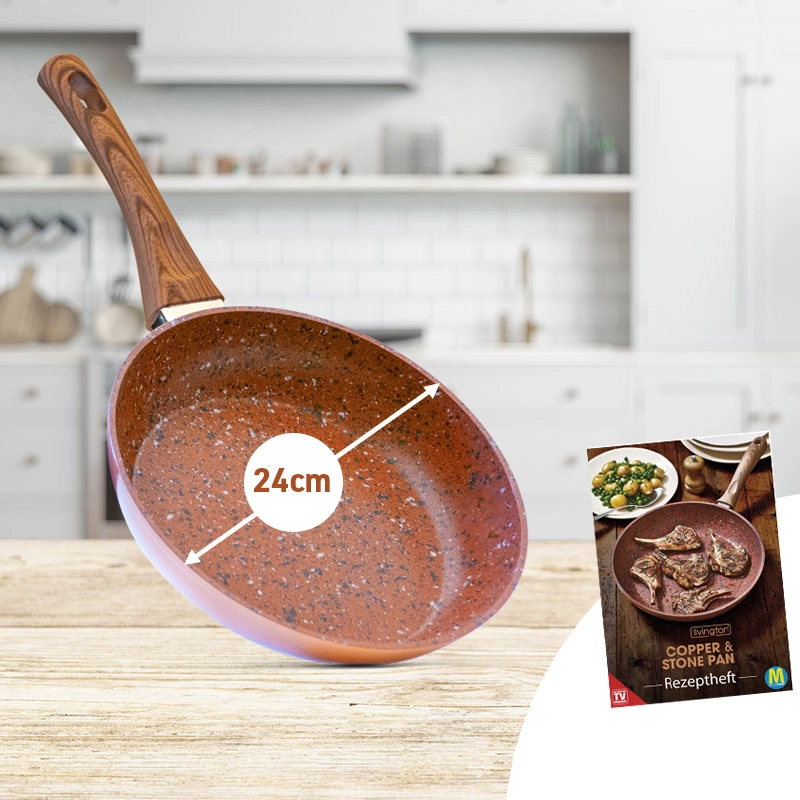Livington Copper & Stone Pan Pfanne mit Antihaftbeschichtung / 24cm