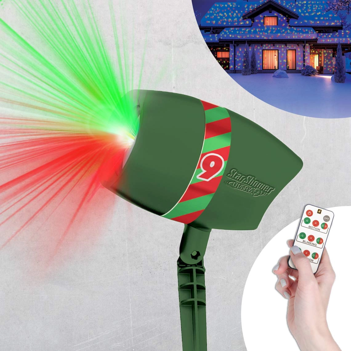 Star Shower Ultra 9 Laserprojektor mit 9 Lichteinstellungen