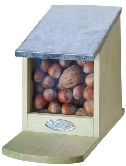 Eichhörnchen Futterhaus aus Holz Futterspender Futterautomat