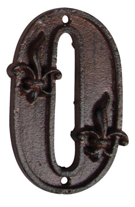 Hausnummer Zahl 0 Null Antik-Stil Gusseisen H12cm