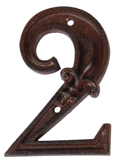 Hausnummer Zahl 2 Zwei Antik-Stil Gusseisen H12cm