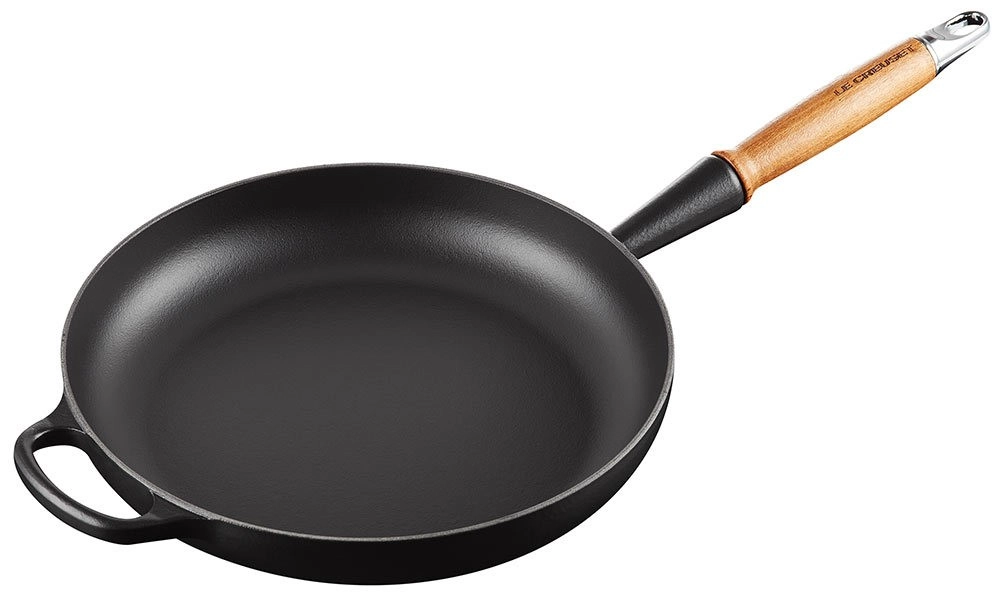 Le Creuset Bratpfanne mit Holzgriff Signature Gusseisen Schwarz 28 cm