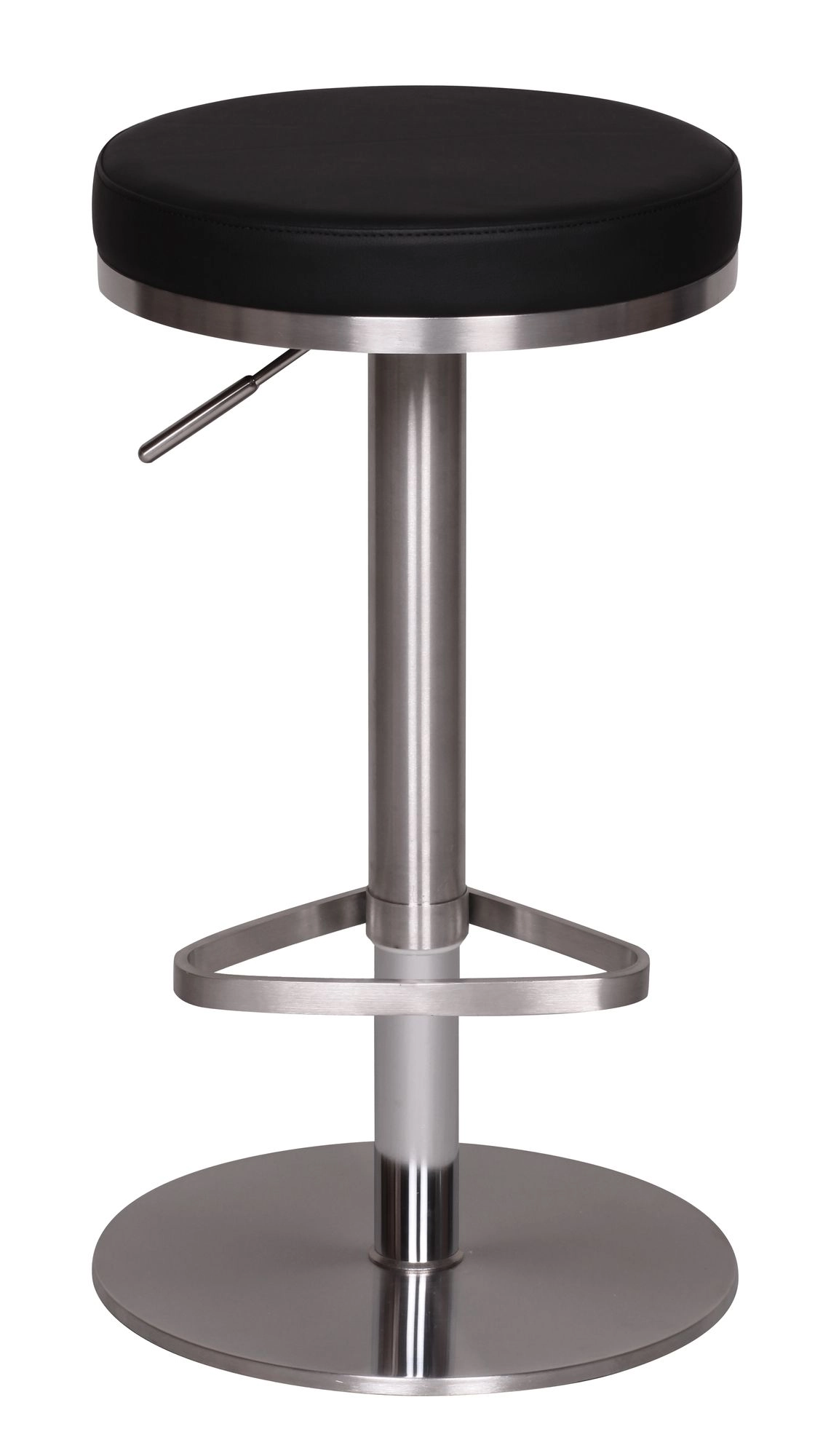 FineBuy Barhocker Edelstahl höhenverstellbare Sitzhöhe 57 - 82 cm, Barstuhl Modern 360° Drehbar, Tresenhocker mit Standfuß, Design Bistrohocker Hoch, Tresenstuhl-Sitz Gepolstert