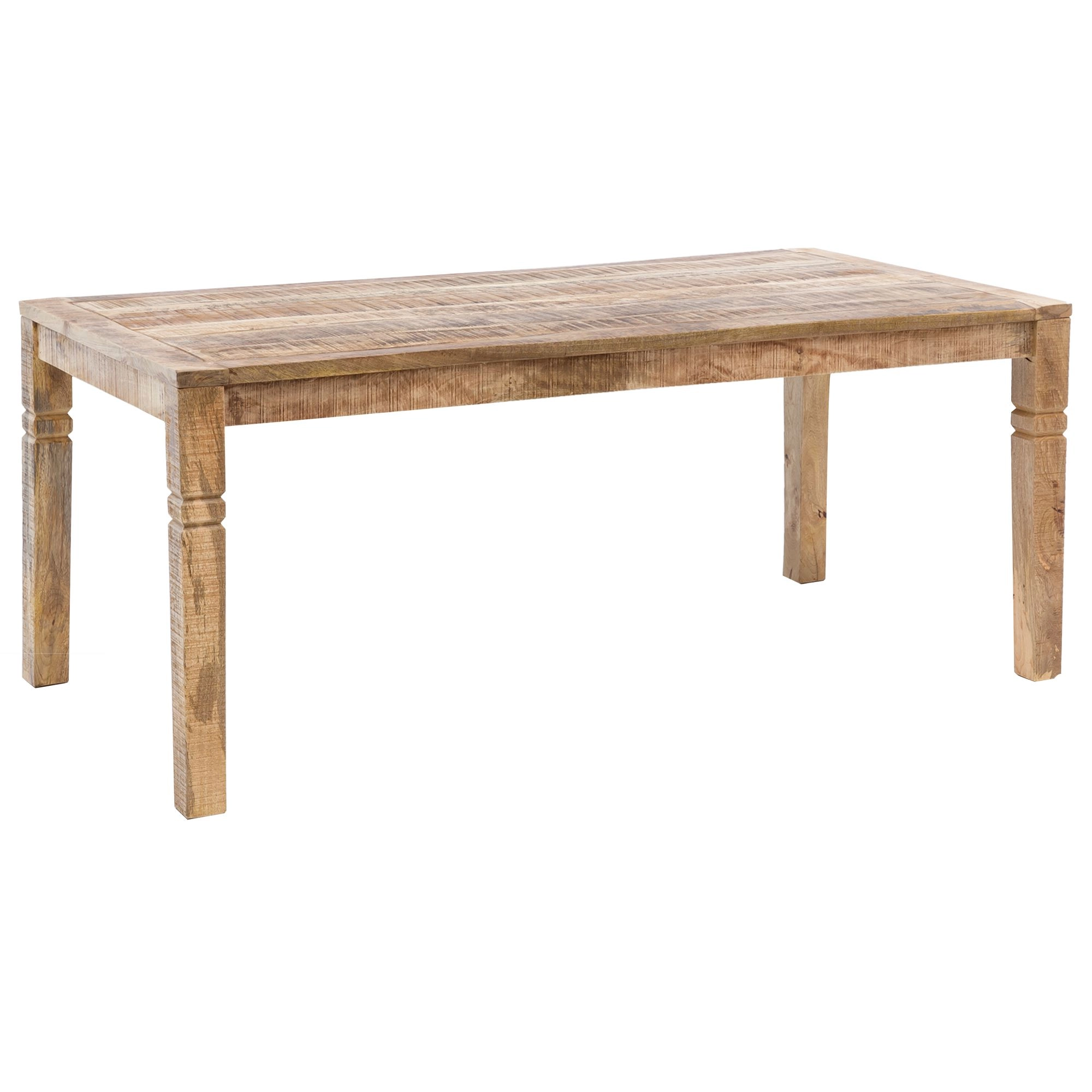 FineBuy Esszimmertisch FB45592 Braun 120 x 76 x 70 cm Mango Massivholz, Design Landhaus Esstisch Massiv, Tisch für Esszimmer rechteckig, Küchentisch für 4-6 Personen, Holztisch Rustikal Groß