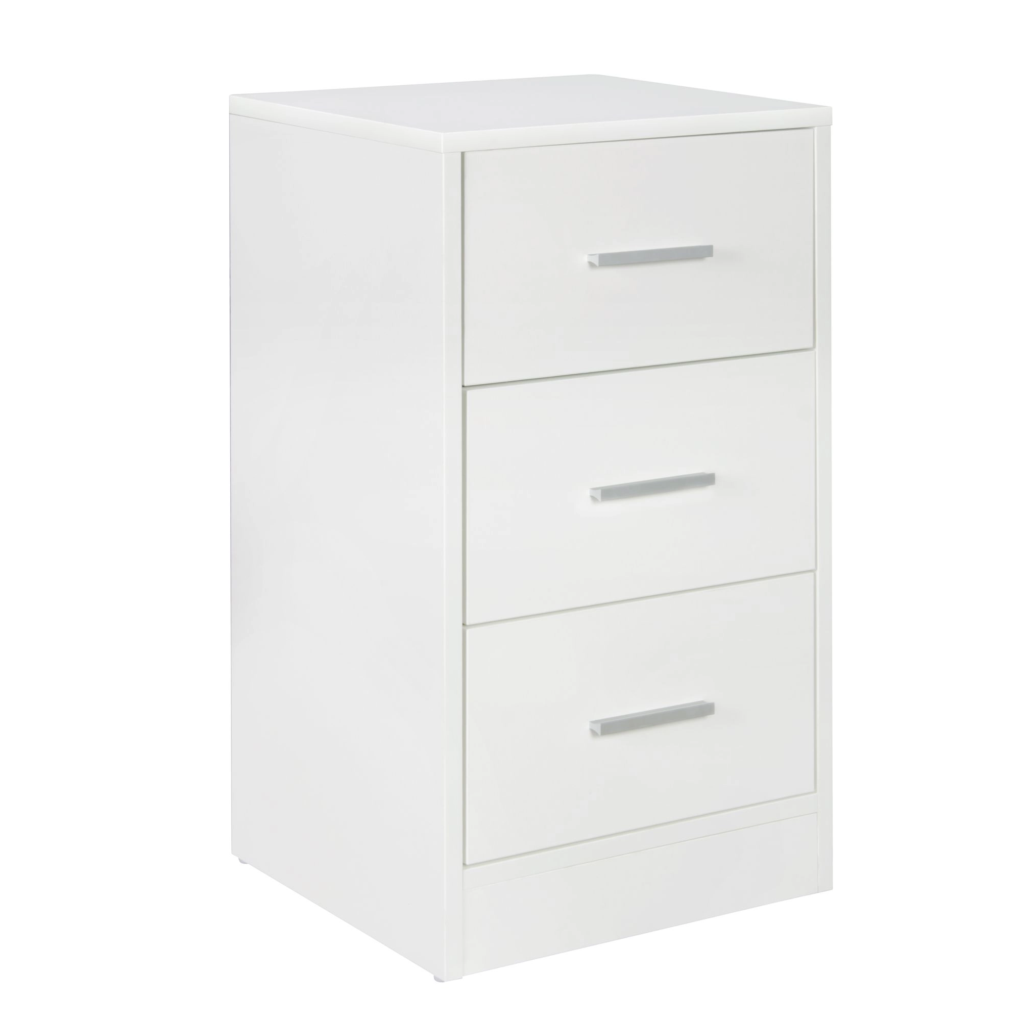 FineBuy Nachtkonsole Boxspringbett FOGGIA mit 3 Schubladen in Holz Modern, B x H x T: 37,5 x 68 x 35 cm, Design Nachtkästchen, Nako - Nachttisch Kommode, Nachtschrank