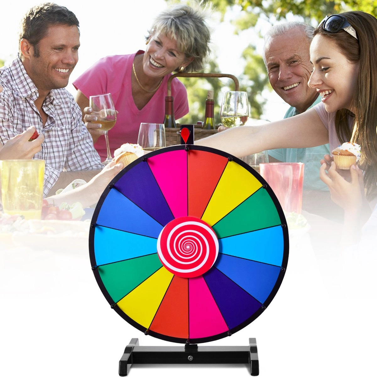 Costway 24" Glücksrad Spielzeug Farbe Rad Spiele für Lotteriespiele Wortspiele φ60cm