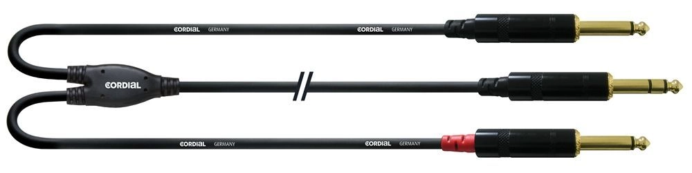 Cordial CFY 6 VPP 6,0m, 6,3mm Stereo Klinke2x 6,3mm Mono Klinke, Insertkabel