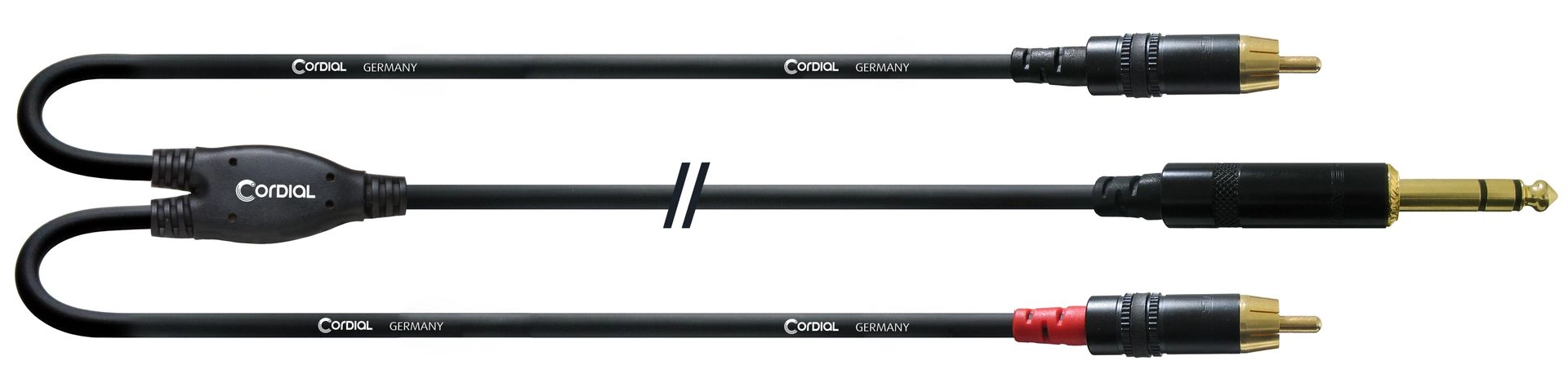 Cordial CFY 3 VCC, 3,0 m, 6,3 mm Stereo Klinke2x Cinch male Insertkabel