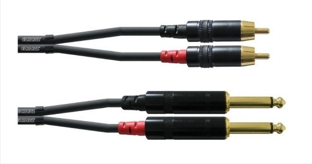 Cordial CFU 6 PC, 6 m, 2x Klinke 6,3mm 2x Cinch male Insertkabel