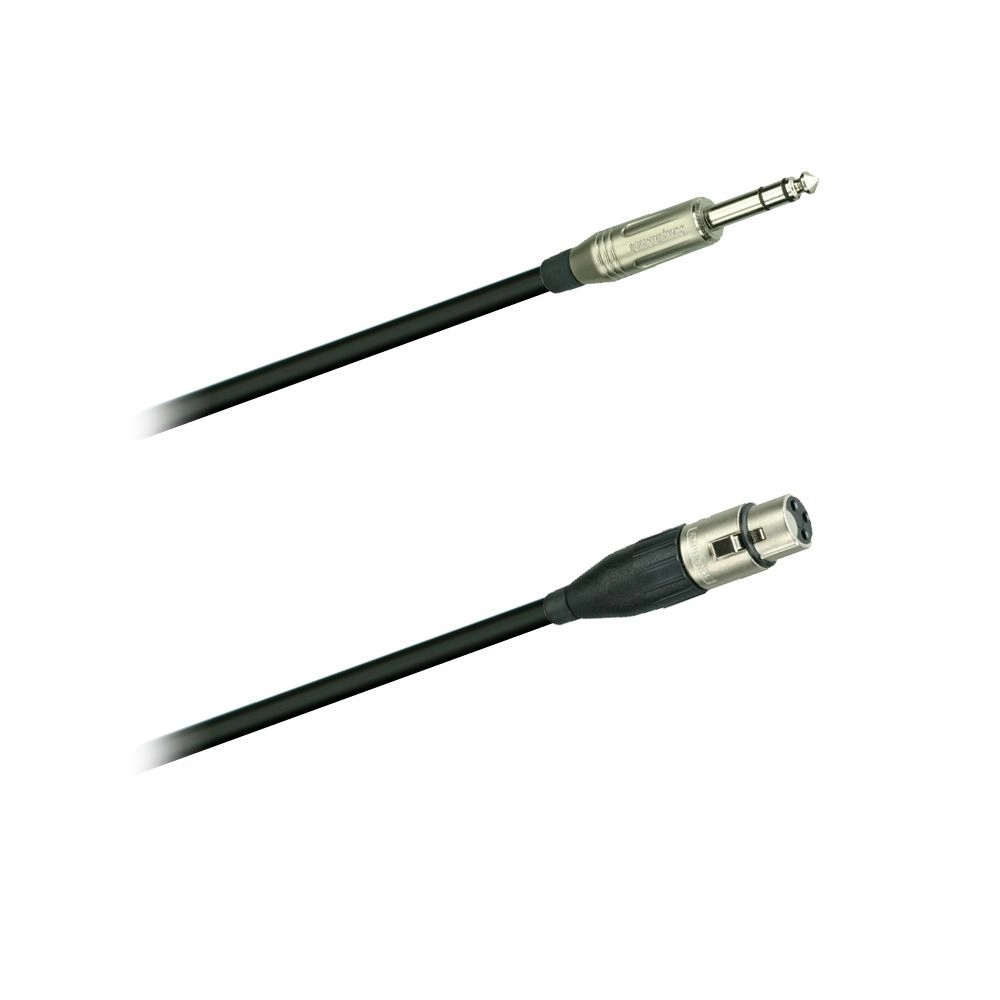 Mikrofonkabel Amphenol XLR female/ 6,3mm StereoKlinkenstecker, 1 Meter, schwarz