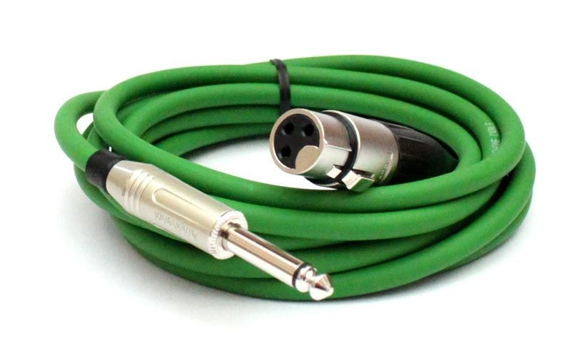 Mikrofonkabel Amphenol XLR female/ 6,3mm Klinkenstecker, 3 Meter, grün