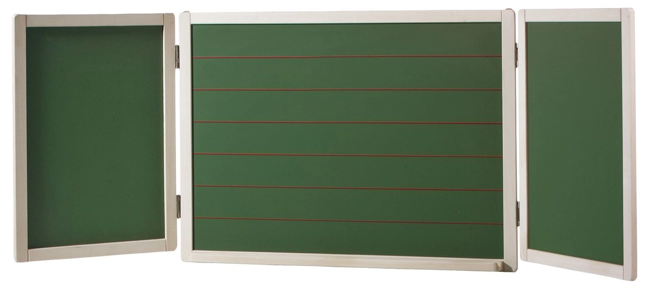 Tafel, Hängetafel faltbar, mit Maltafel magnetisch weiß, Kreidetafel liniert, Tafellack