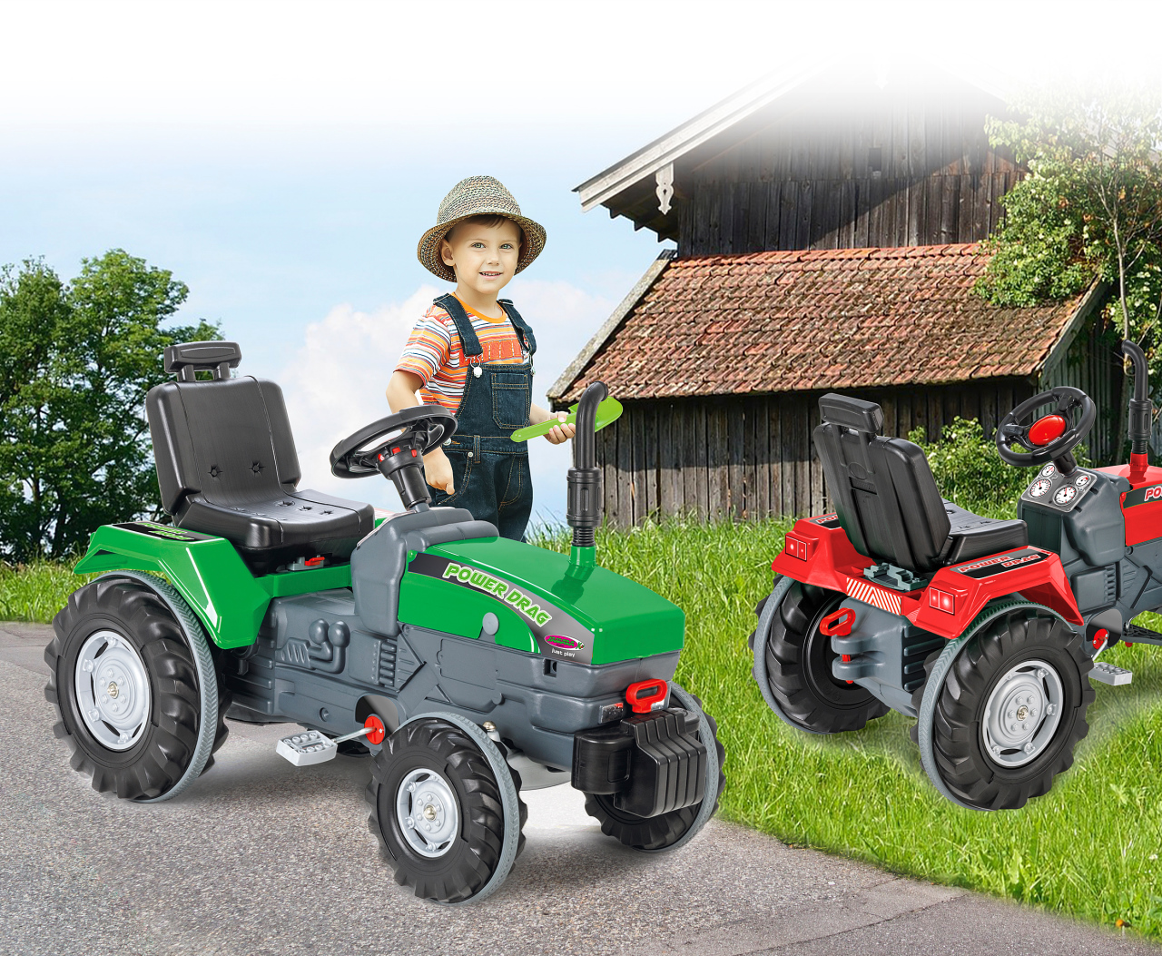 JAMARA Trettraktor Power Drag grün