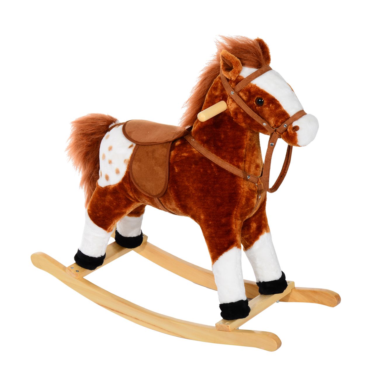Schaukelpferd Kinder Schaukeltier Schaukelspielzeug Wiehern Braun