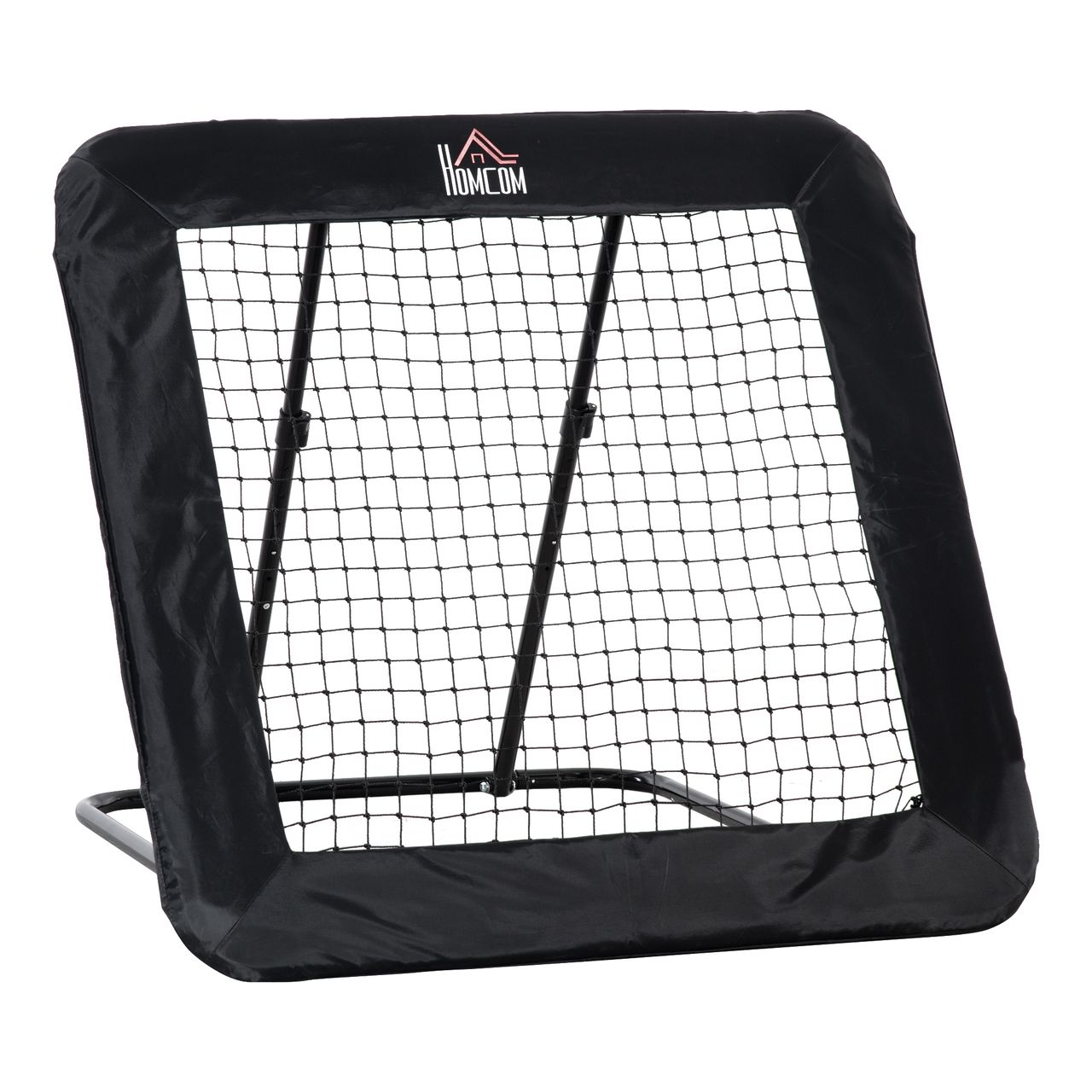 Fußball Rebounder klappbar Kickback Tor Rückprallwand Netz für Baseball Basketball Volleyball Verstellbar in 5 Stufen Stahl Schwarz 128 x 118 x 108-120 cm
